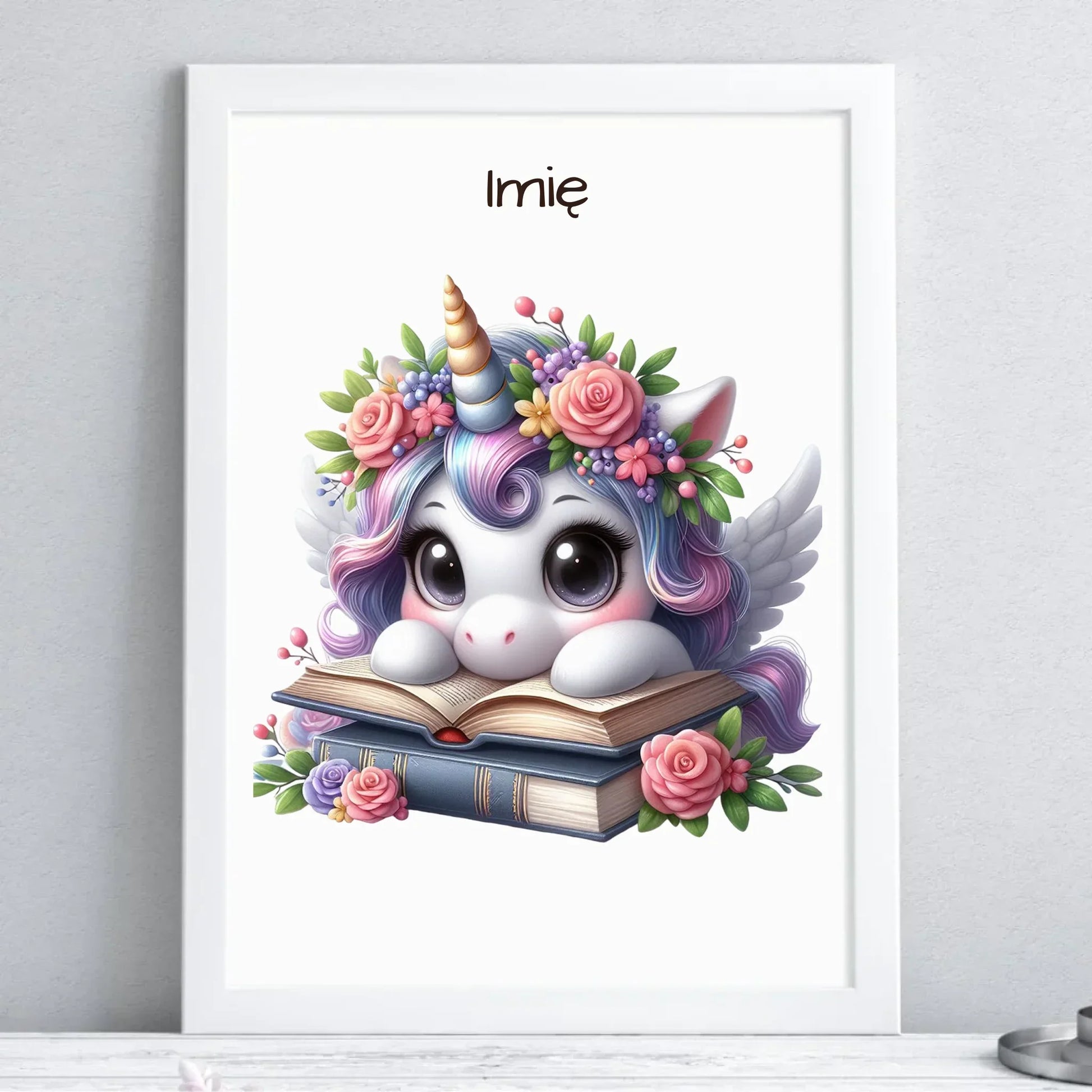 Słodki jednorożec | Obraz w ramie dla dziecka DD10 - StoryCups.pl