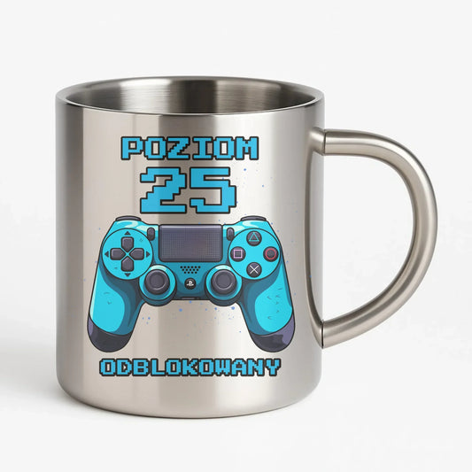 Poziom odblokowany (wiek) | Kubek metalowy na urodziny dla gracza U24 - StoryCups.pl