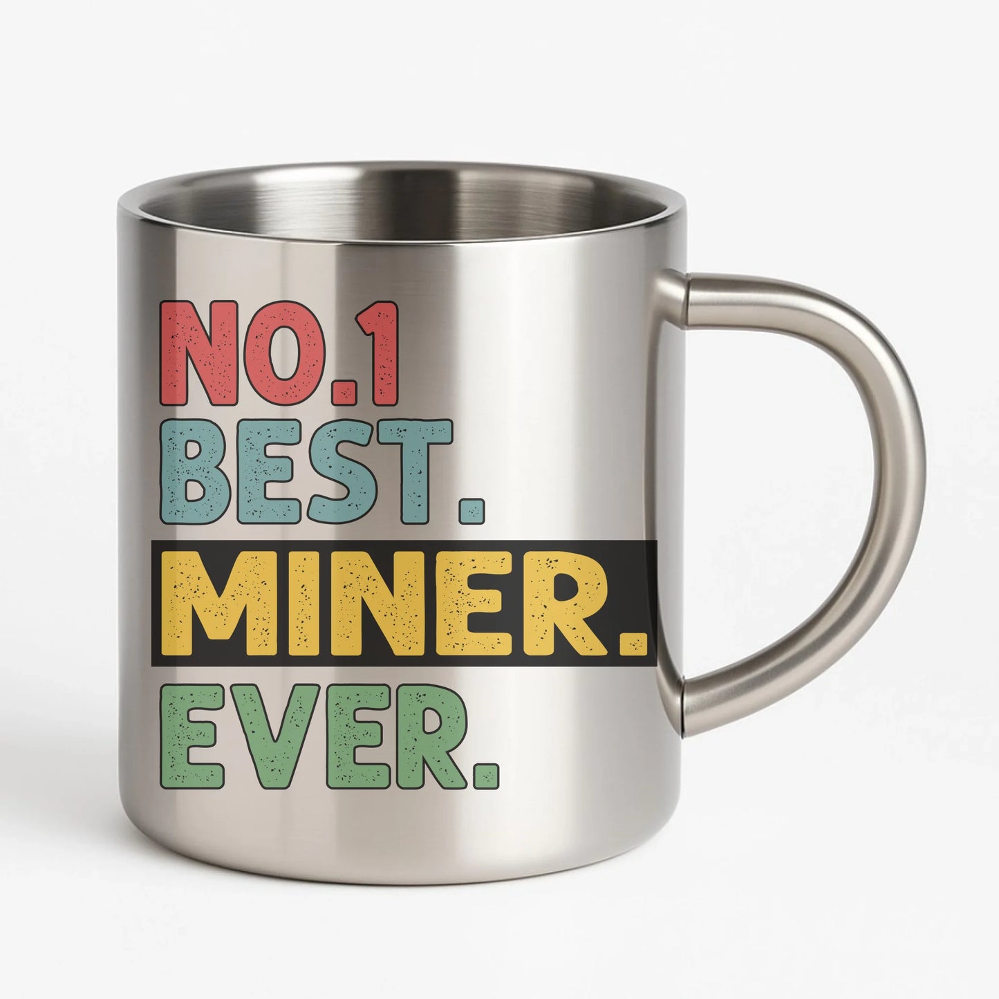 Kubek metalowy - prezent dla górnika - Best miner ever G12 - StoryCups.pl