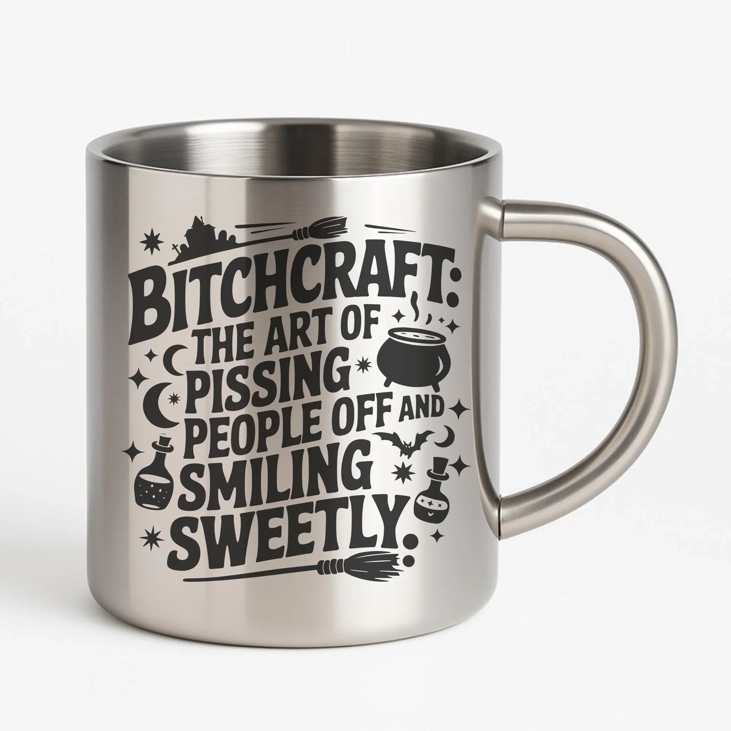 Kubek metalowy na Halloween - Bitchcraft HL25