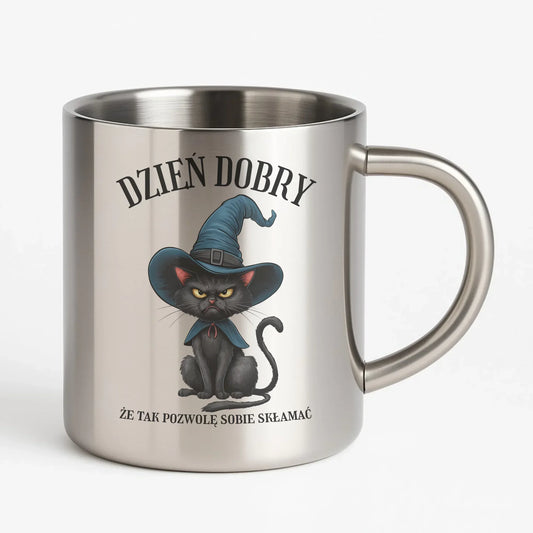 Dzień dobry, że tak skłamię | Kubek metalowy HL27 - StoryCups.pl