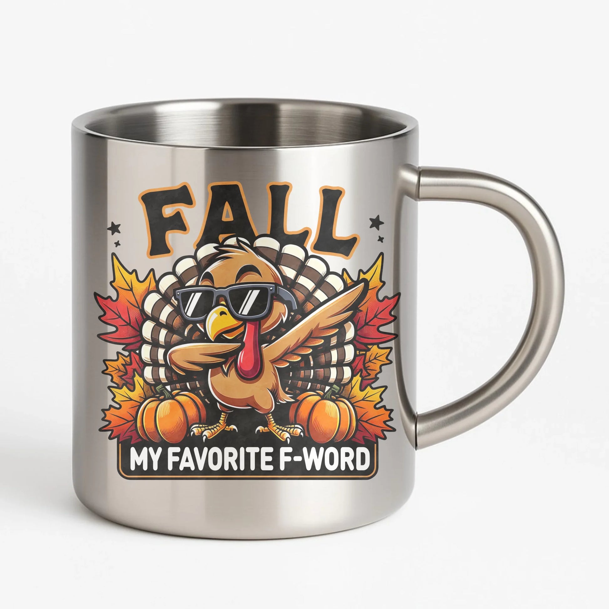Kubek metalowy jesienny - FALL my favorite F-word JS11 - StoryCups.pl