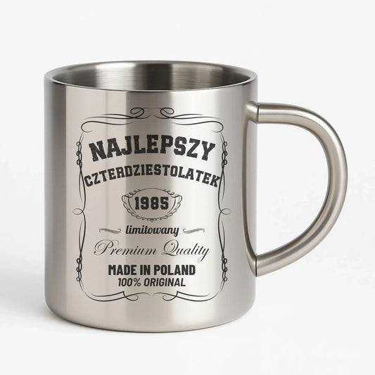 Najlepszy czterdziestolatek | Kubek metalowy prezent na 40 urodziny U04 - StoryCups.pl