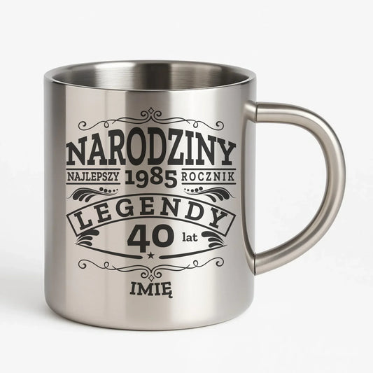 Narodziny Legendy | Kubek metalowy na urodziny U01 - StoryCups.pl