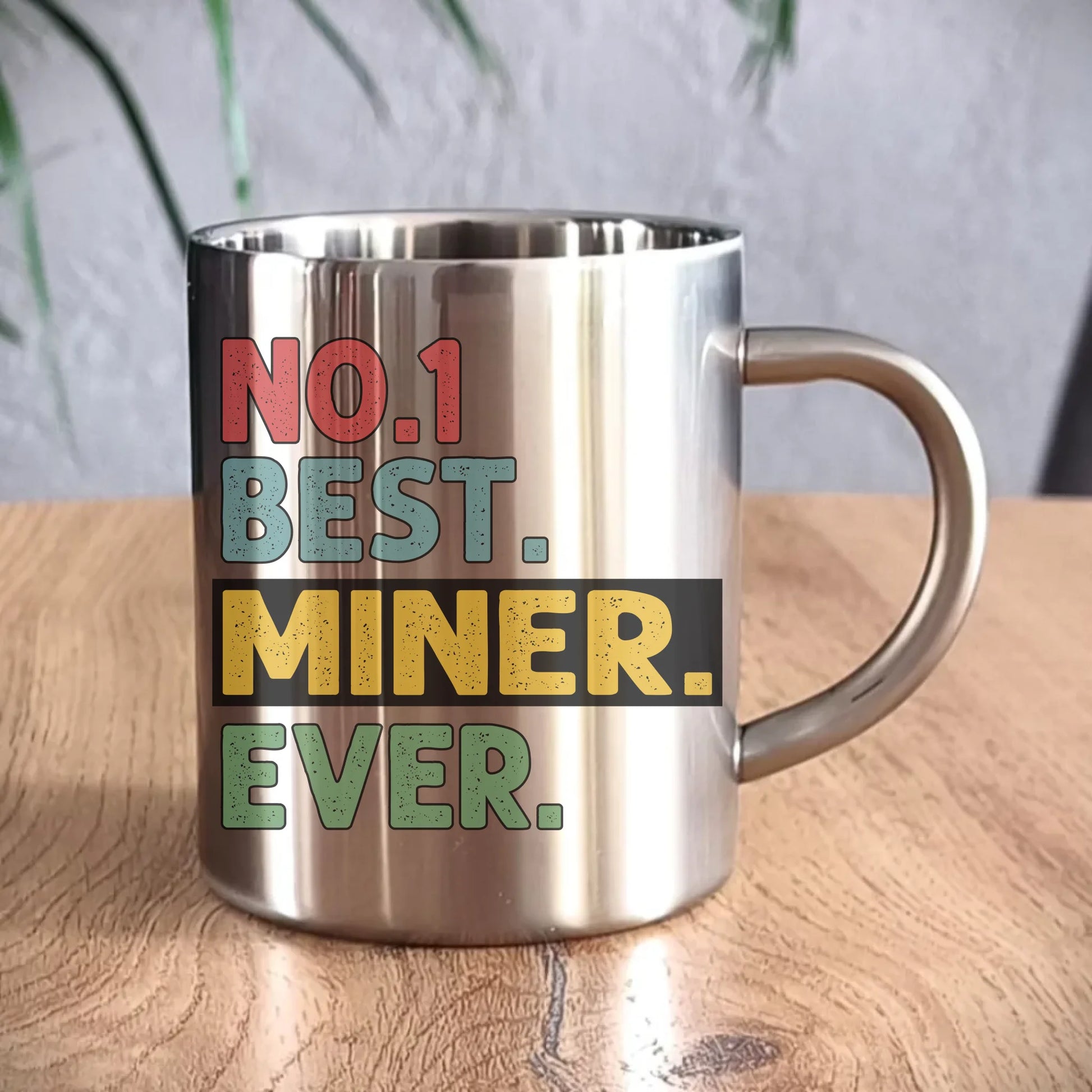 Kubek metalowy - prezent dla górnika - Best miner ever G12 - StoryCups.pl