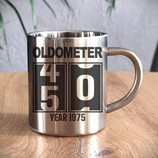 Oldometer 20-85 lat | Kubek metalowy na urodziny U06 - StoryCups.pl