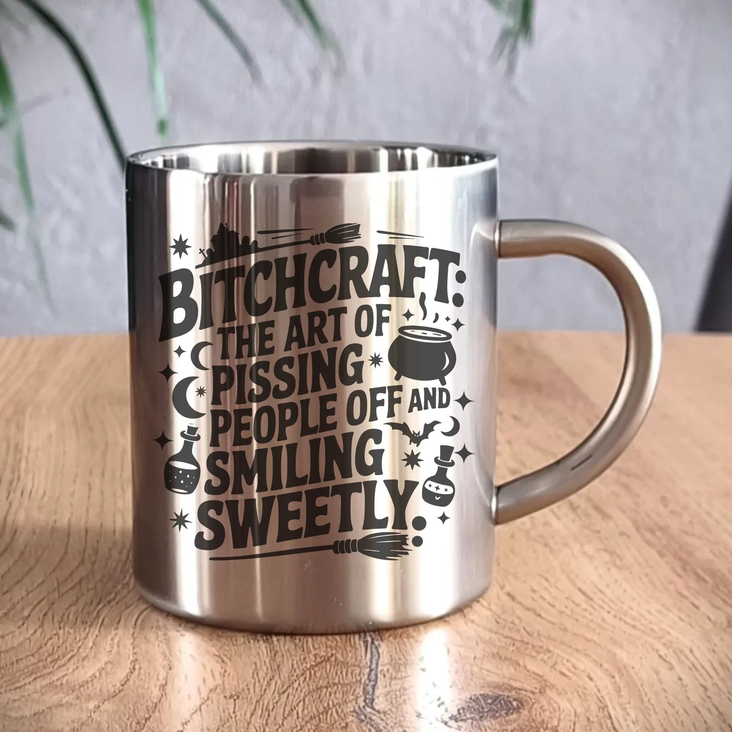 Kubek metalowy na Halloween - Bitchcraft HL25