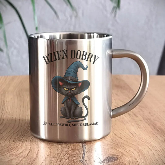 Dzień dobry, że tak skłamię | Kubek metalowy HL27 - StoryCups.pl