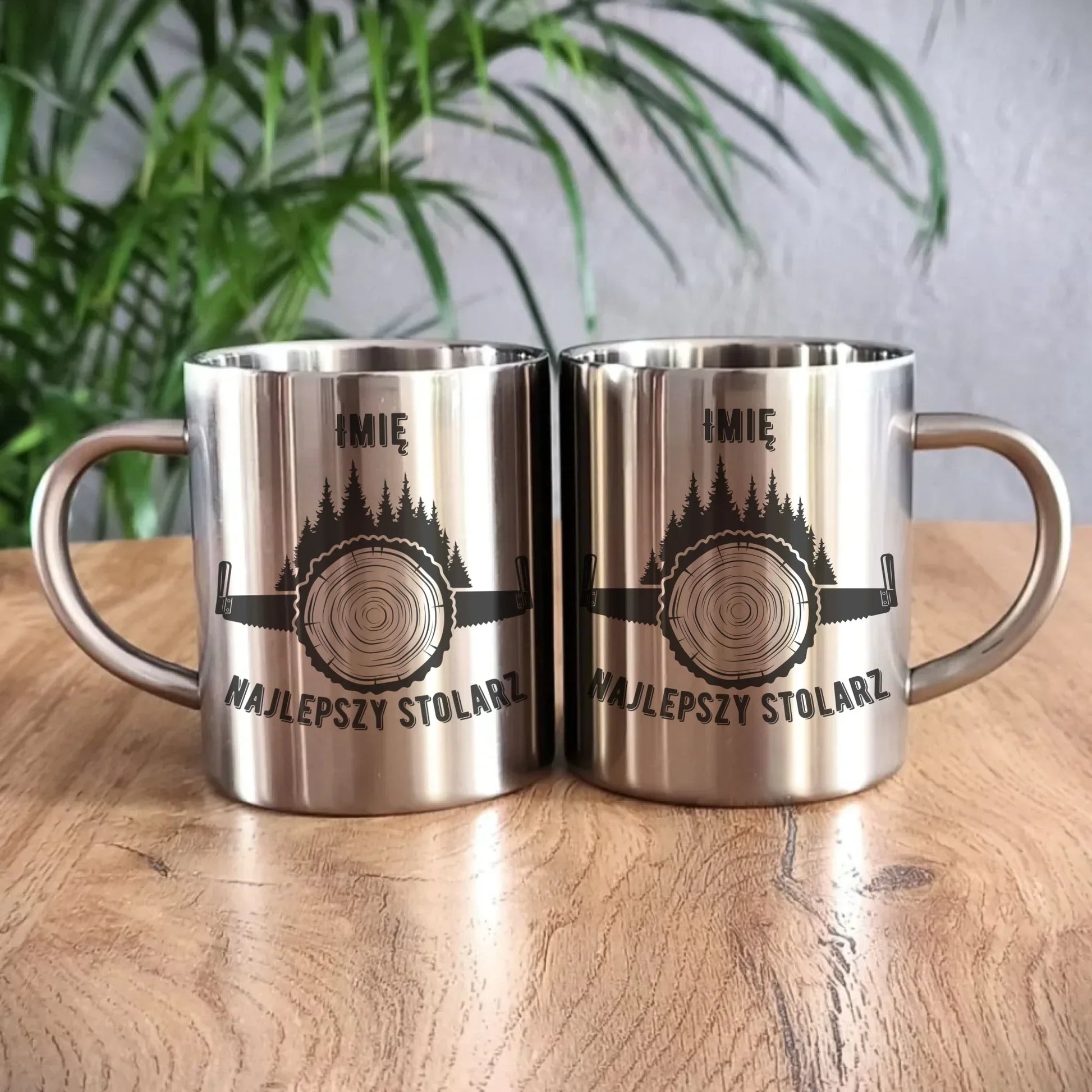 Najlepszy stolarz | Personalizowany metalowy kubek dla stolarza ZS01 - StoryCups.pl