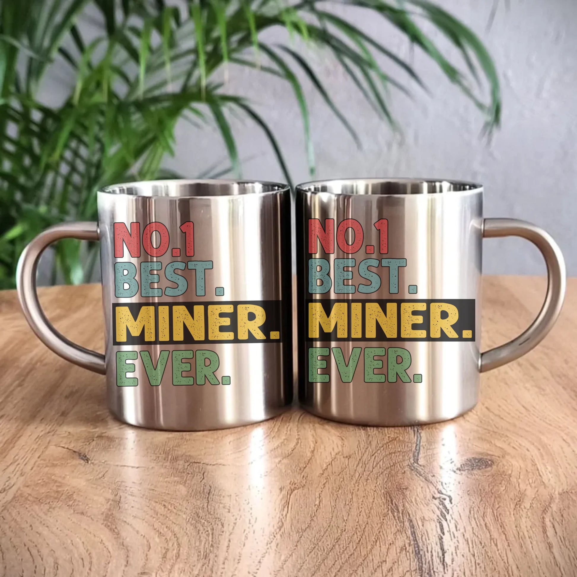 Kubek metalowy - prezent dla górnika - Best miner ever G12 - StoryCups.pl