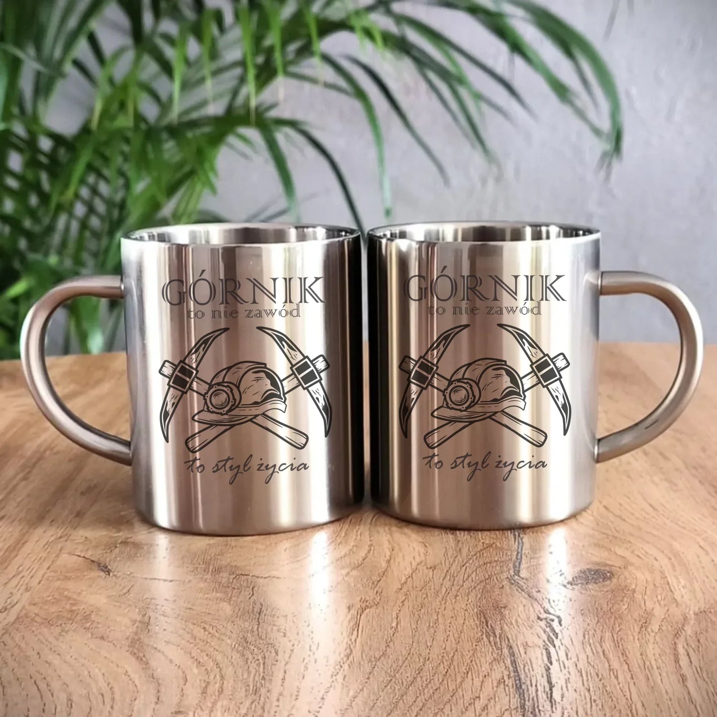 Górnik to nie zawód to styl życia | Kubek metalowy dla górnika na prezent G05 - StoryCups.pl