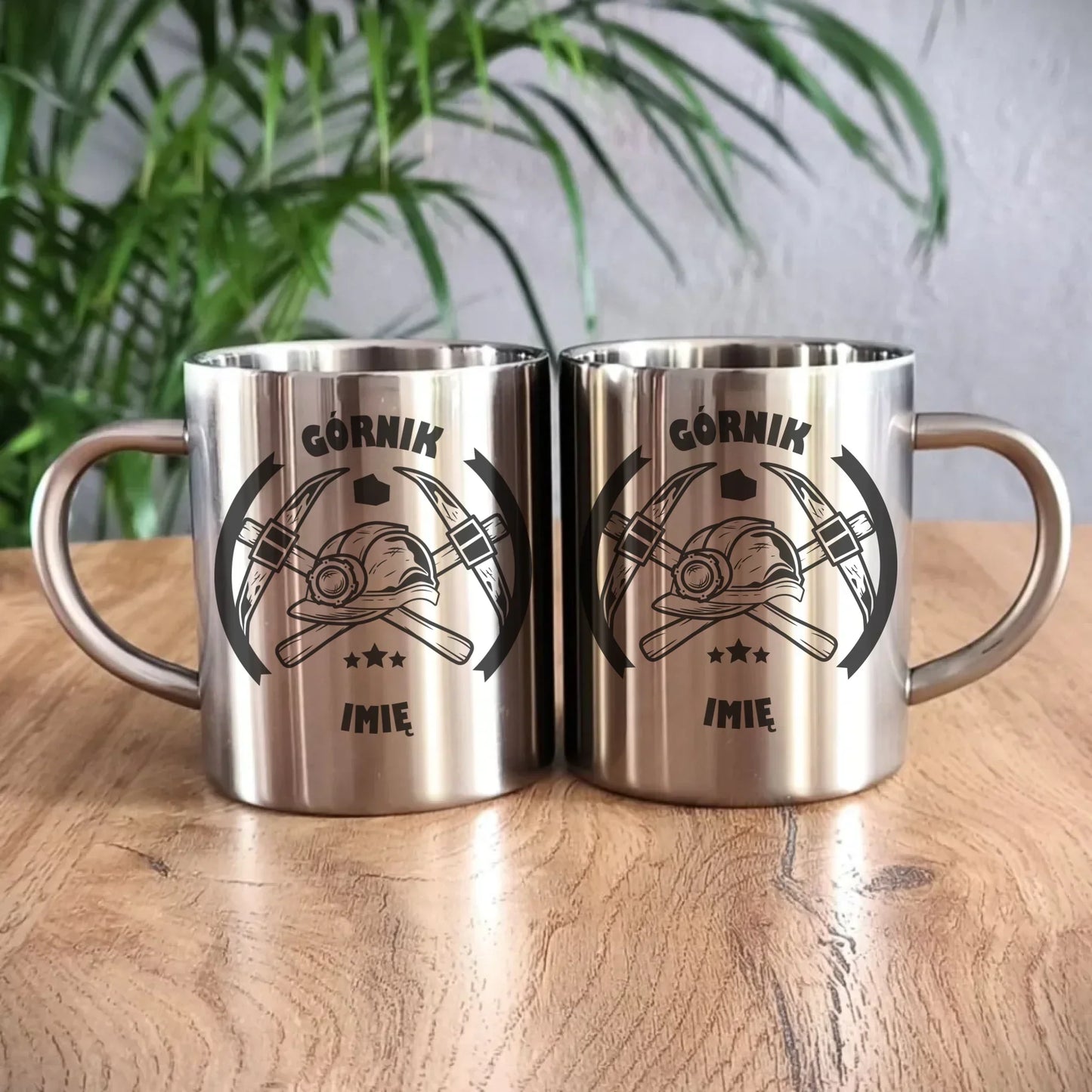 Górnik imię | Personalizowany kubek metalowy dla górnika na prezent G04 - StoryCups.pl
