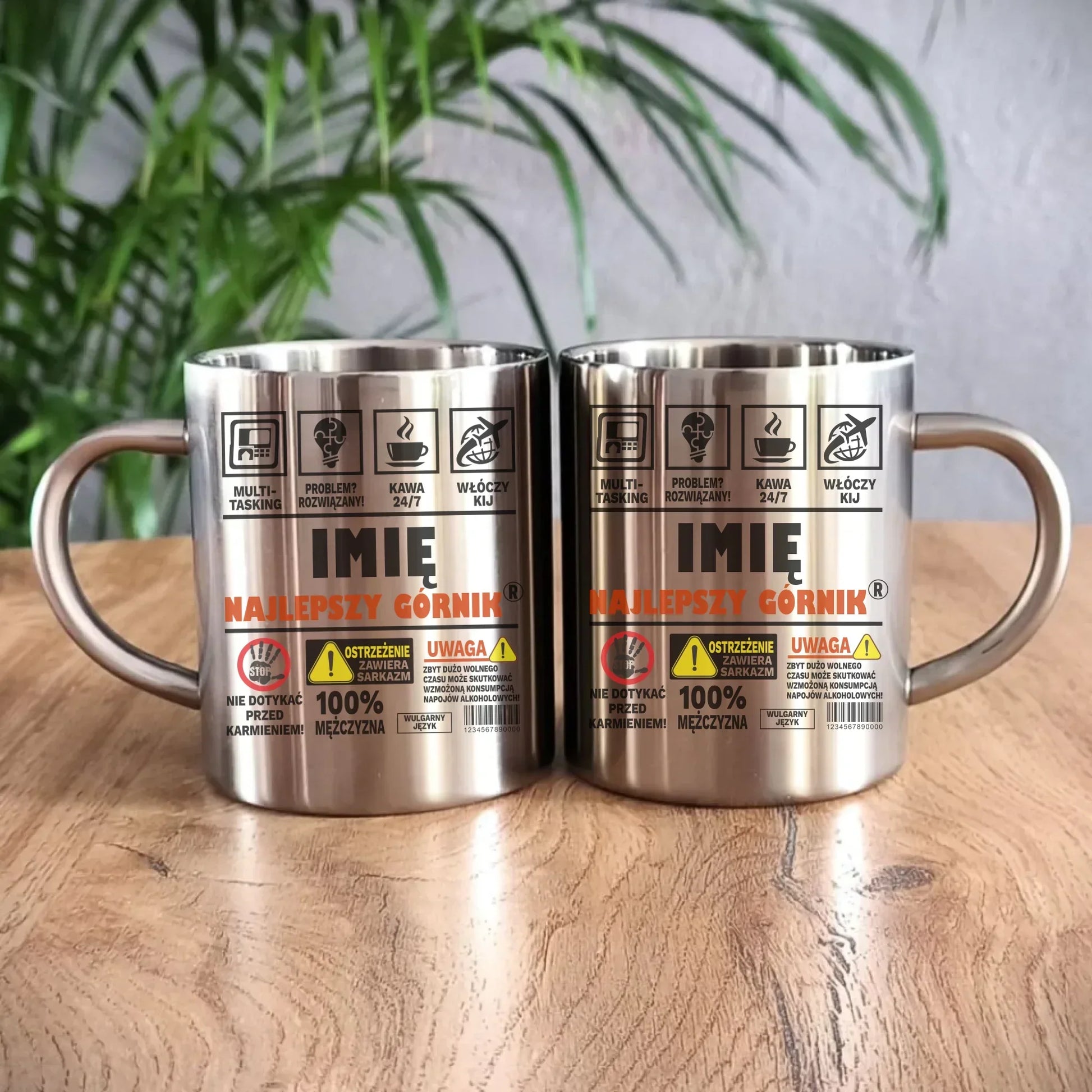 Najlepszy górnik 24/7 | Personalizowany kubek metalowy dla górnika G11 - StoryCups.pl
