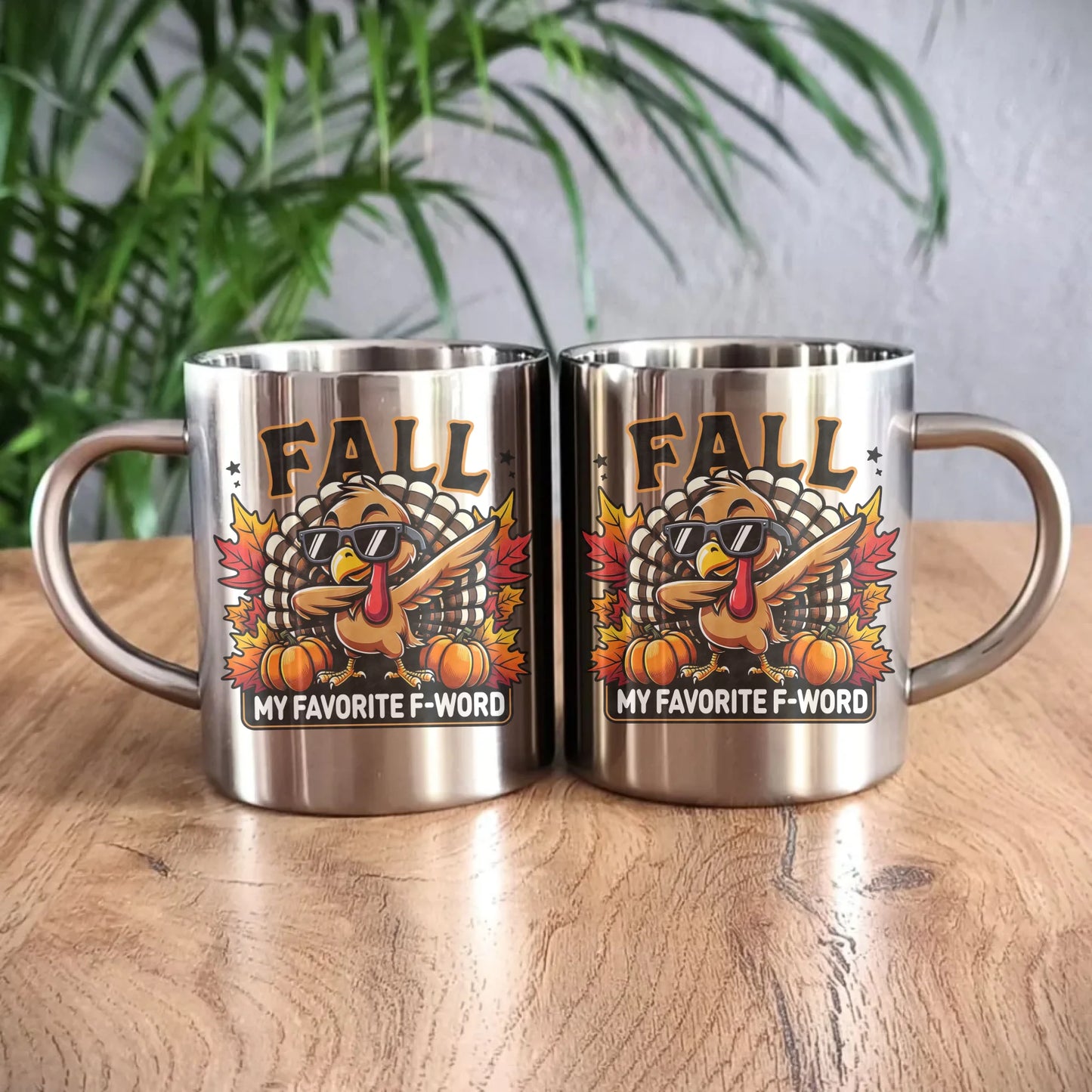 Kubek metalowy jesienny - FALL my favorite F-word JS11 - StoryCups.pl