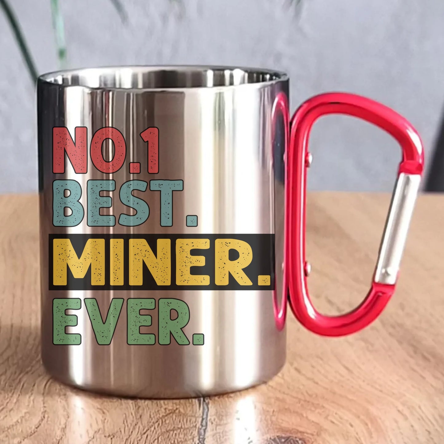 Kubek metalowy - prezent dla górnika - Best miner ever G12 - StoryCups.pl
