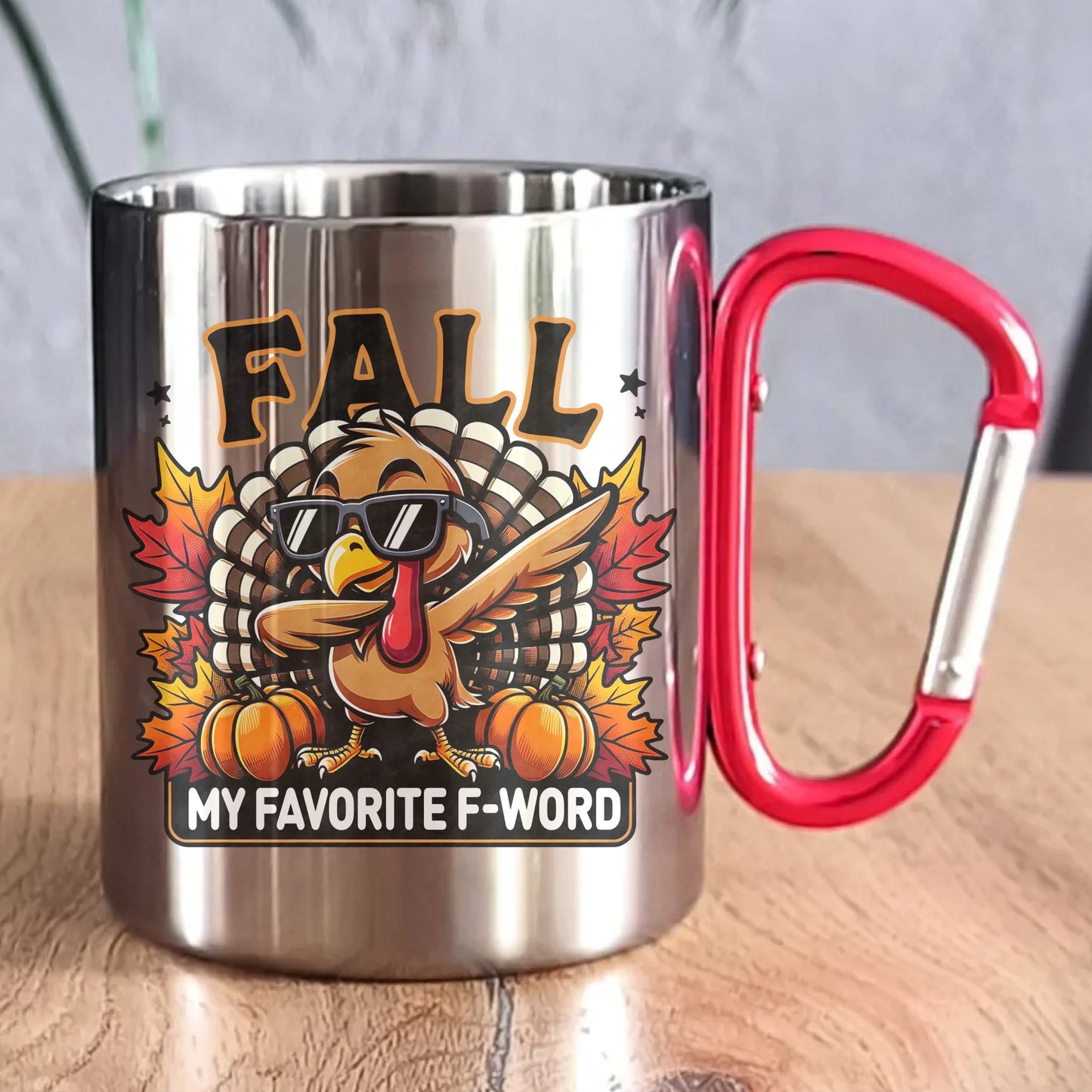 Kubek metalowy jesienny - FALL my favorite F-word JS11 - StoryCups.pl