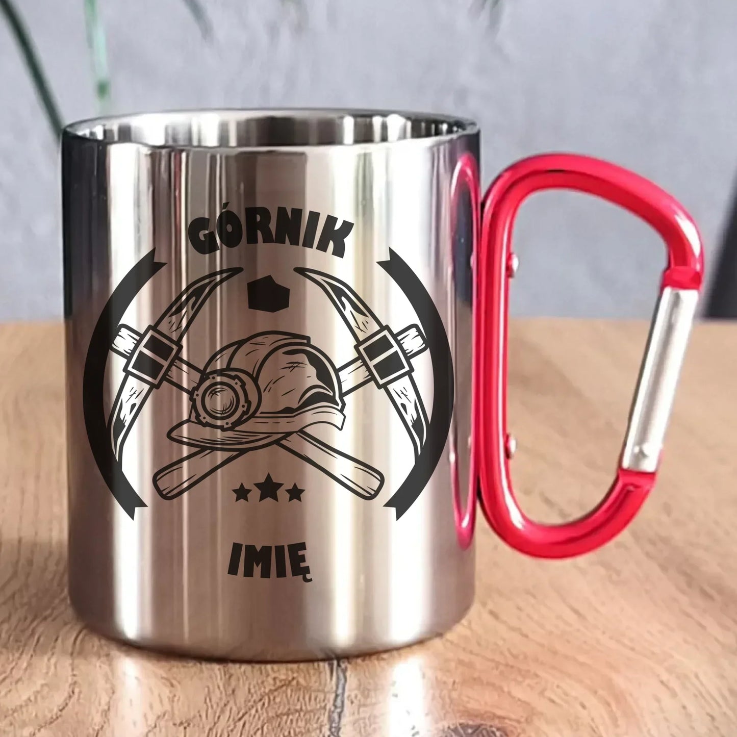 Górnik imię | Personalizowany kubek metalowy dla górnika na prezent G04 - StoryCups.pl