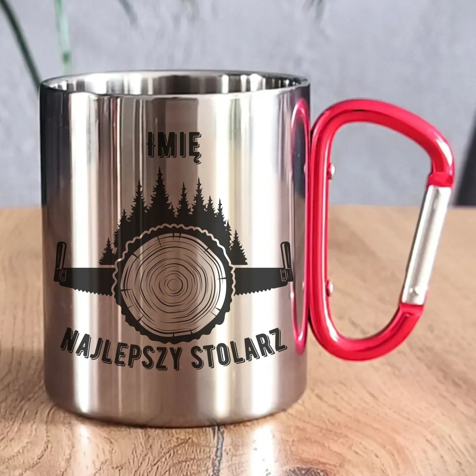 Najlepszy stolarz | Personalizowany metalowy kubek dla stolarza ZS01 - StoryCups.pl