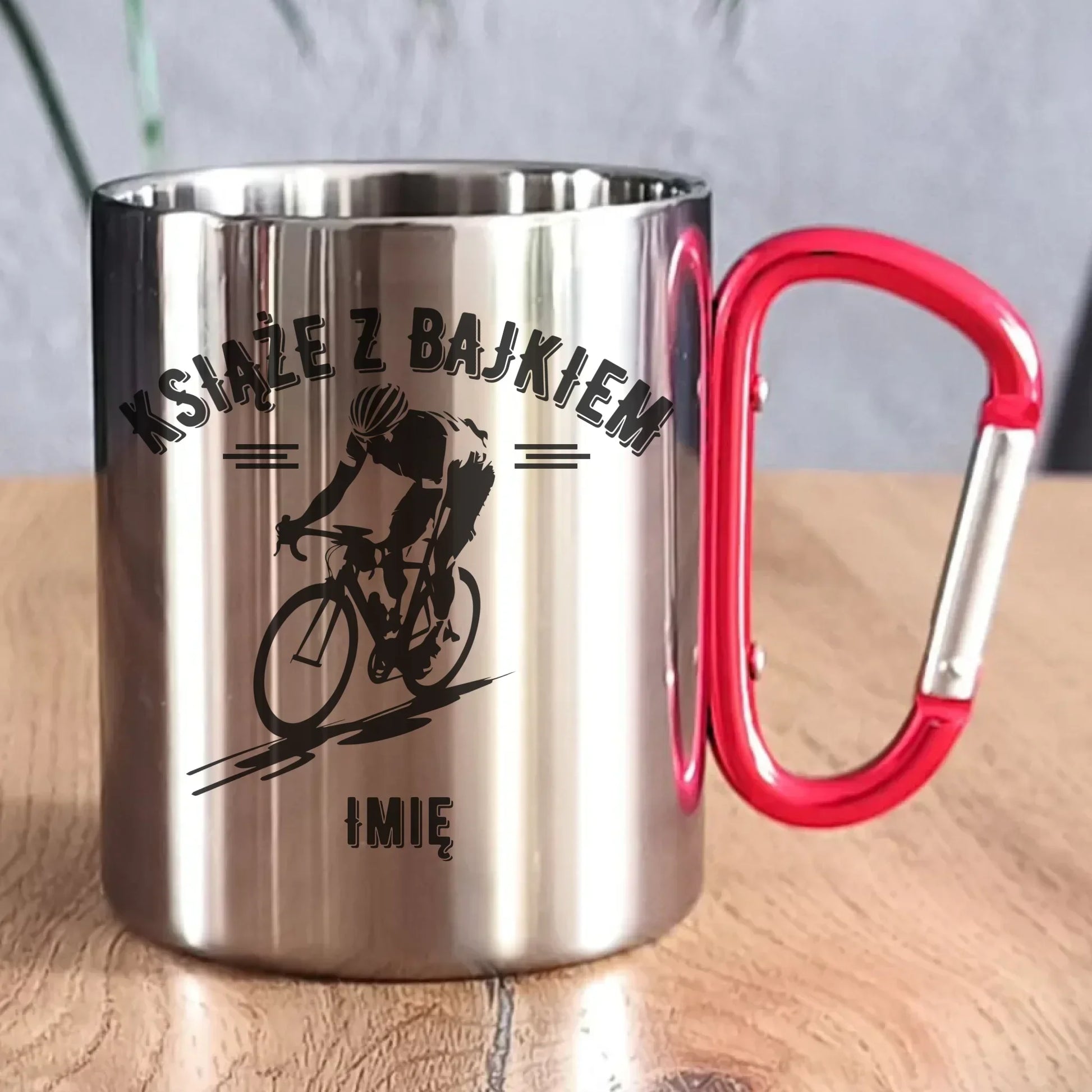 Książe z bajkiem | Kubek metalowy dla rowerzysty HR01 - StoryCups.pl