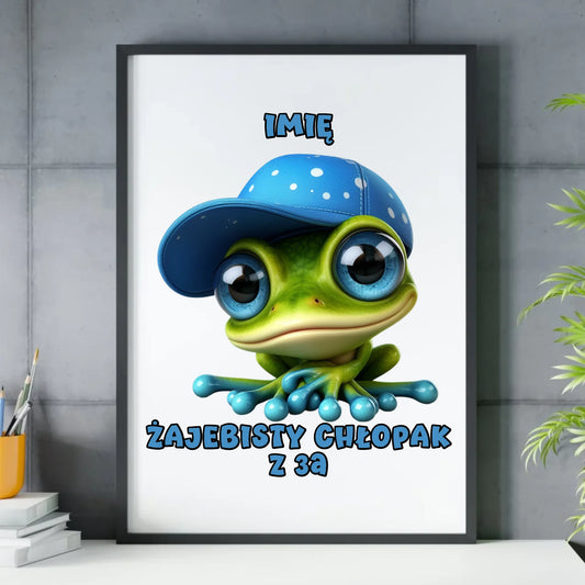 Plakat w ramie na Dzień Chłopaka - Żajebisty Chłopak dla kolegów z klasy - personalizowany DCH01 - StoryCups.pl