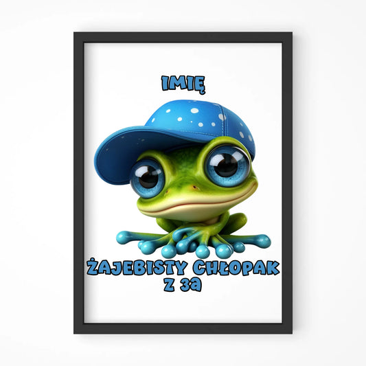 Plakat w ramie na Dzień Chłopaka - Żajebisty Chłopak dla kolegów z klasy - personalizowany DCH01 - StoryCups.pl