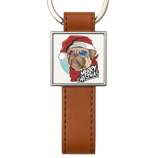 Merry Christmas | Świąteczny brelok z mopsem BN62 - StoryCups.pl