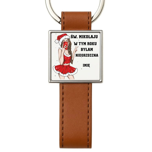 W tym roku byłam niegrzeczna | Personalizowany brelok na święta BN21 - StoryCups.pl