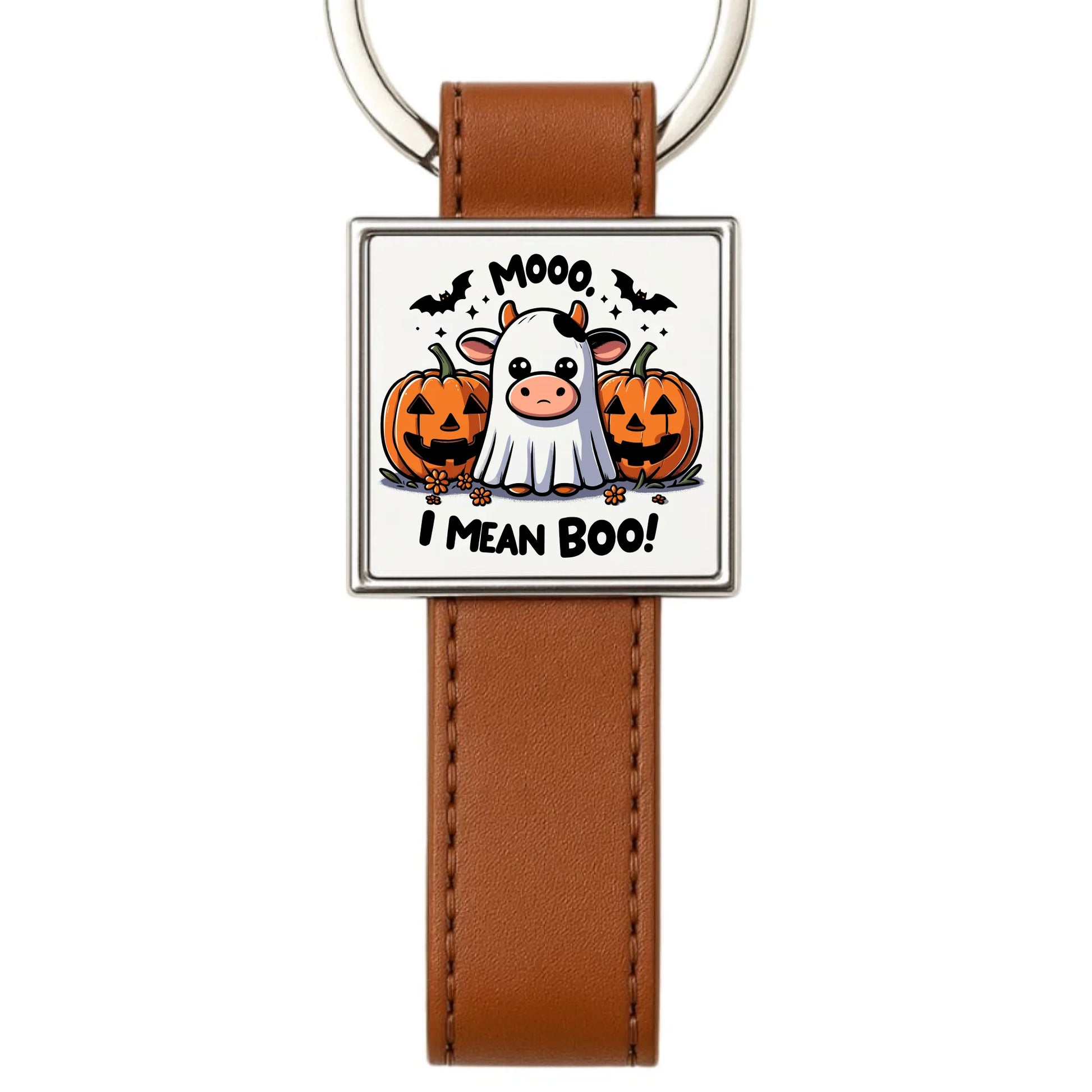 Brelok na Halloween - Mooo I mean Boo! - z dynią i duchem HL14 - StoryCups.pl