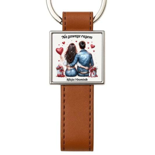 Brelok dla par - prezent dla dziewczyny i chłopaka - Na zawsze razem - personalizowany W07 - StoryCups.pl