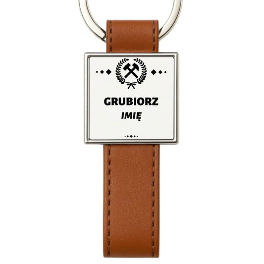 Grubiorz imię | Personalizowany brelok dla górnika na prezent G03 - StoryCups.pl