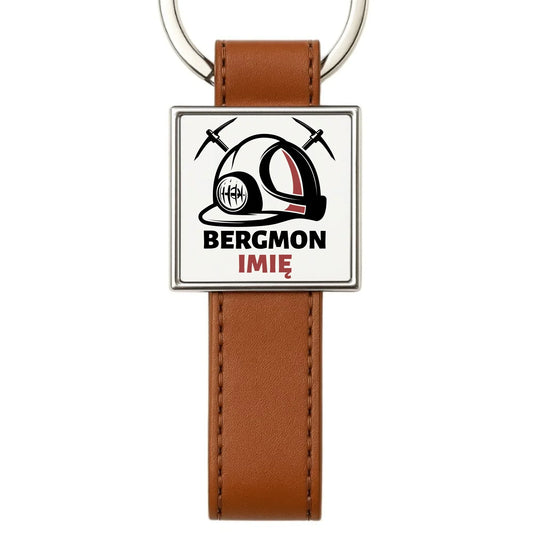 Bergmon imię | Personalizowany brelok dla górnika na prezent Barbórka G07 - StoryCups.pl
