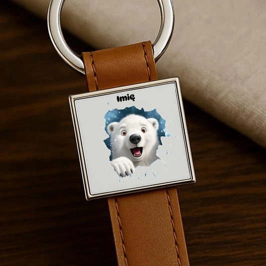 Miś polarny 3D | Personalizowany brelok świąteczny BN86