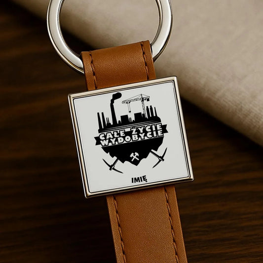 Całe życie wydobycie imię | Personalizowany brelok dla górnika G09 - StoryCups.pl