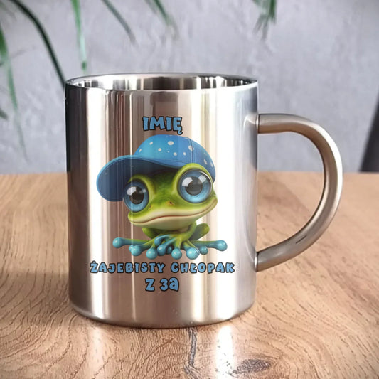 Kubek metalowy na Dzień Chłopaka - Żajebisty Chłopak dla kolegów z klasy - personalizowany DCH01 - StoryCups.pl