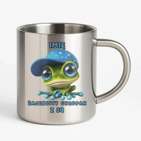 Kubek metalowy na Dzień Chłopaka - Żajebisty Chłopak dla kolegów z klasy - personalizowany DCH01 - StoryCups.pl