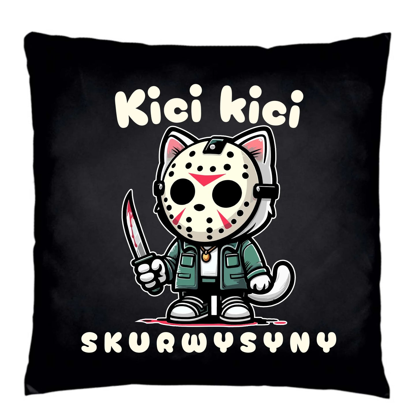 Poduszka dekoracyjna na Halloween - Kici kici sk*rwysyny - bez cenzury HL28 - StoryCups.pl