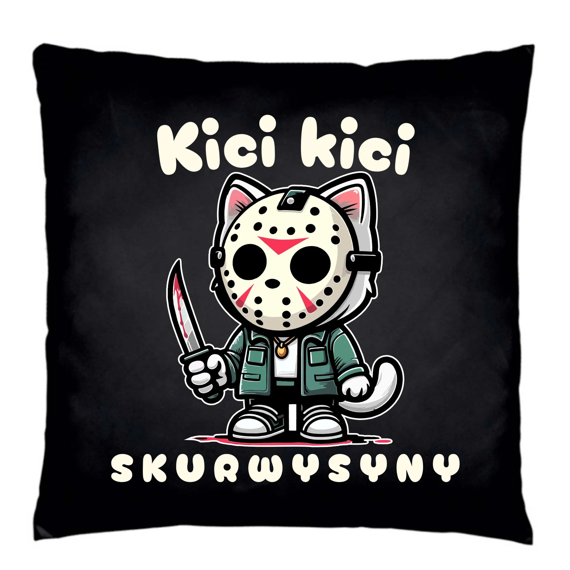 Poduszka dekoracyjna na Halloween - Kici kici sk*rwysyny - bez cenzury HL28 - StoryCups.pl