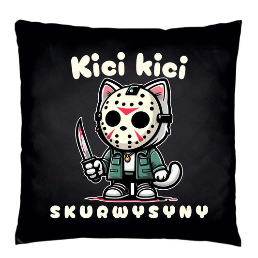 Poduszka dekoracyjna na Halloween - Kici kici skurwysyny HL28