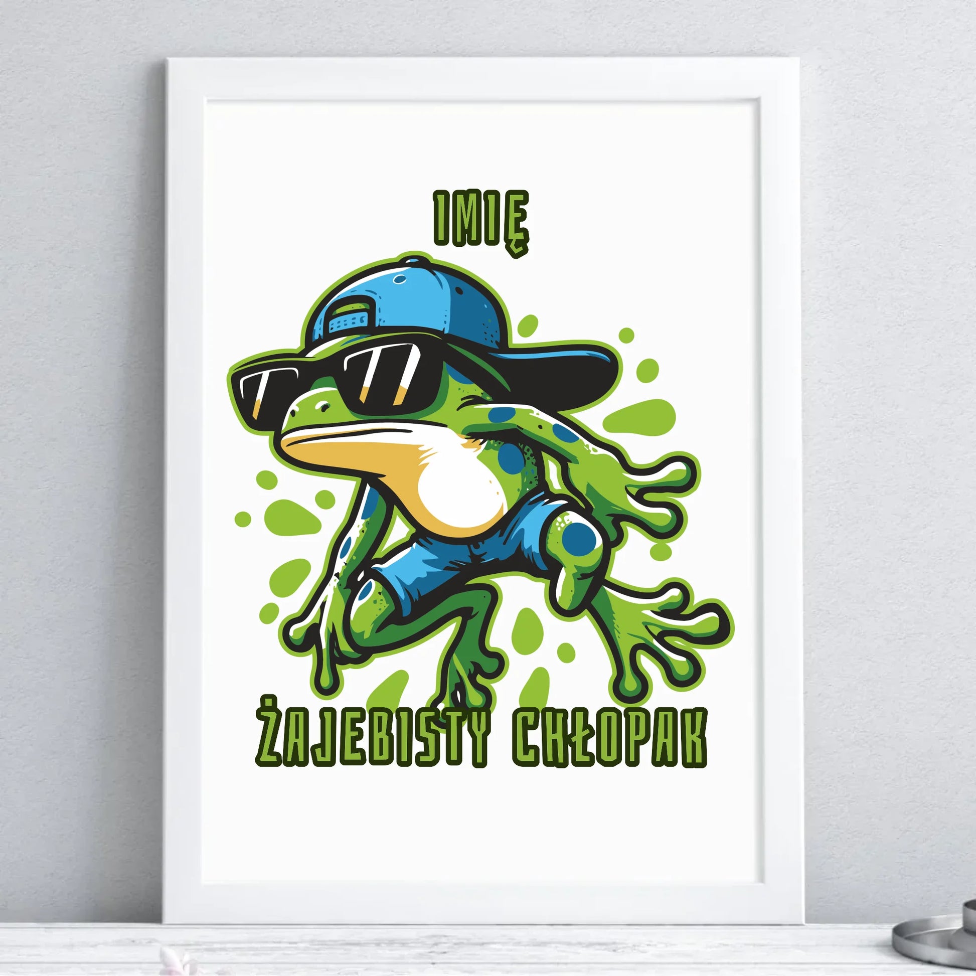 Plakat w ramie - Żajebisty Chłopak prezent na Dzień Chłopaka - personalizowany DCH02 - StoryCups.pl