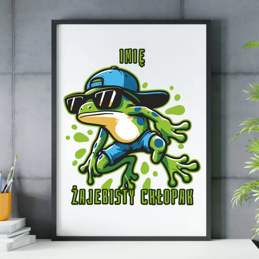 Plakat w ramie - Żajebisty Chłopak prezent na Dzień Chłopaka - personalizowany DCH02 - StoryCups.pl