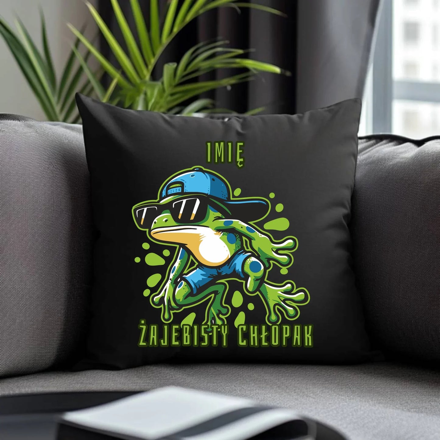 Poduszka dekoracyjna - Żajebisty Chłopak prezent na Dzień Chłopaka - personalizowana DCH02 - StoryCups.pl