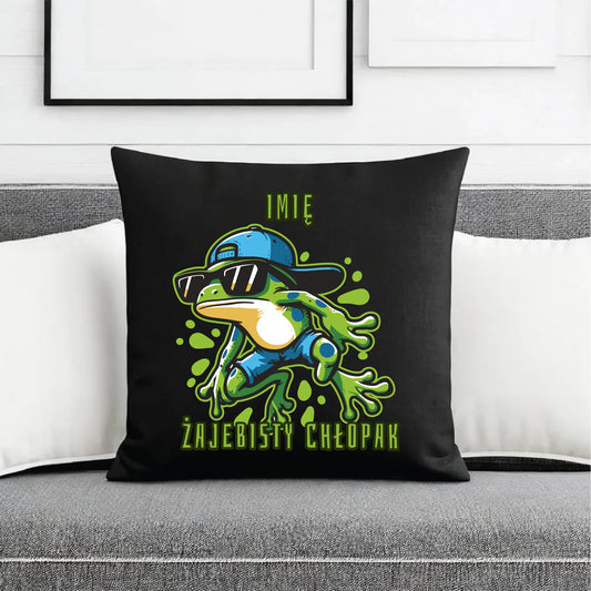 Poduszka dekoracyjna - Żajebisty Chłopak prezent na Dzień Chłopaka - personalizowana DCH02 - StoryCups.pl