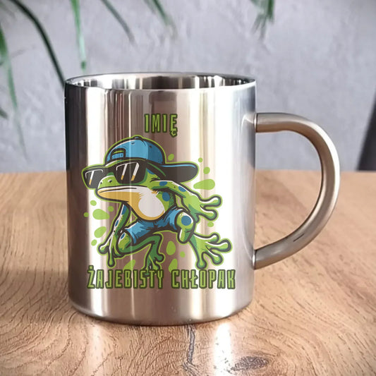 Kubek metalowy - Żajebisty Chłopak prezent na Dzień Chłopaka - personalizowany DCH02 - StoryCups.pl
