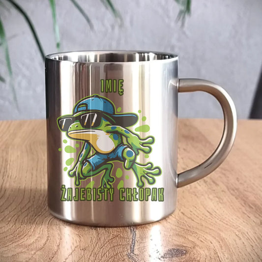 Kubek metalowy - Żajebisty Chłopak prezent na Dzień Chłopaka - personalizowany DCH02 - StoryCups.pl