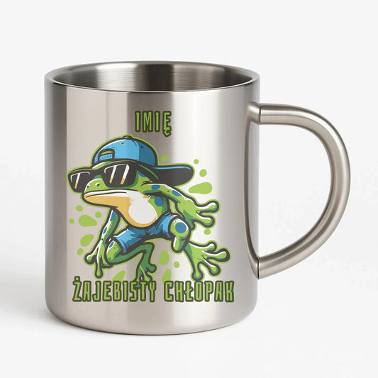 Kubek metalowy - Żajebisty Chłopak prezent na Dzień Chłopaka - personalizowany DCH02 - StoryCups.pl