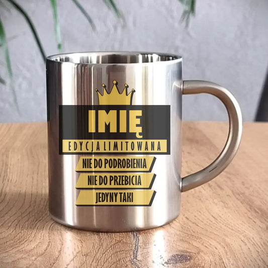 Kubek metalowy - Edycja Limitowana prezent dla niego - personalizowany DCH03 - StoryCups.pl