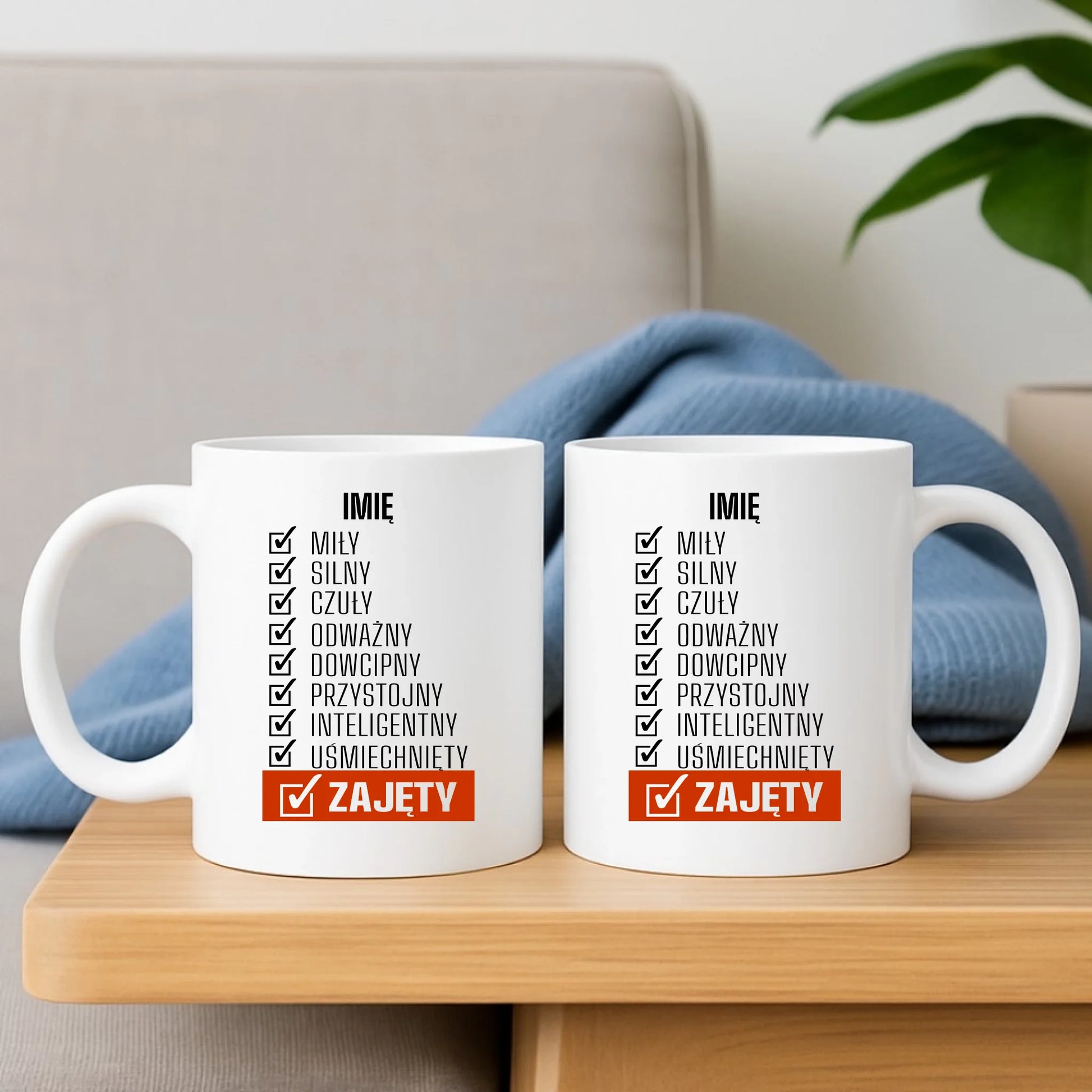 Zestaw poduszka i kubek - Zajęty prezent dla chłopaka męża narzeczonego - personalizowany DCH05 - StoryCups.pl