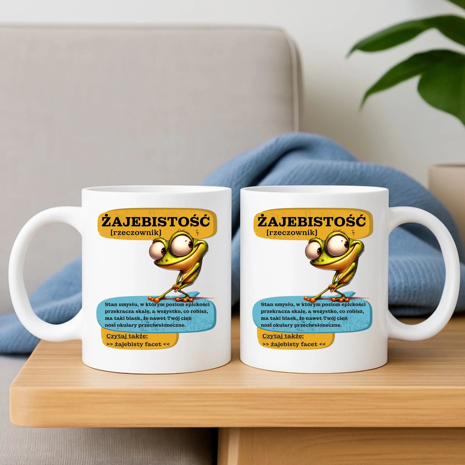 Zestaw poduszka i kubek - Żajebistość [rzeczownik] prezent na Dzień Chłopaka DCH06 - StoryCups.pl