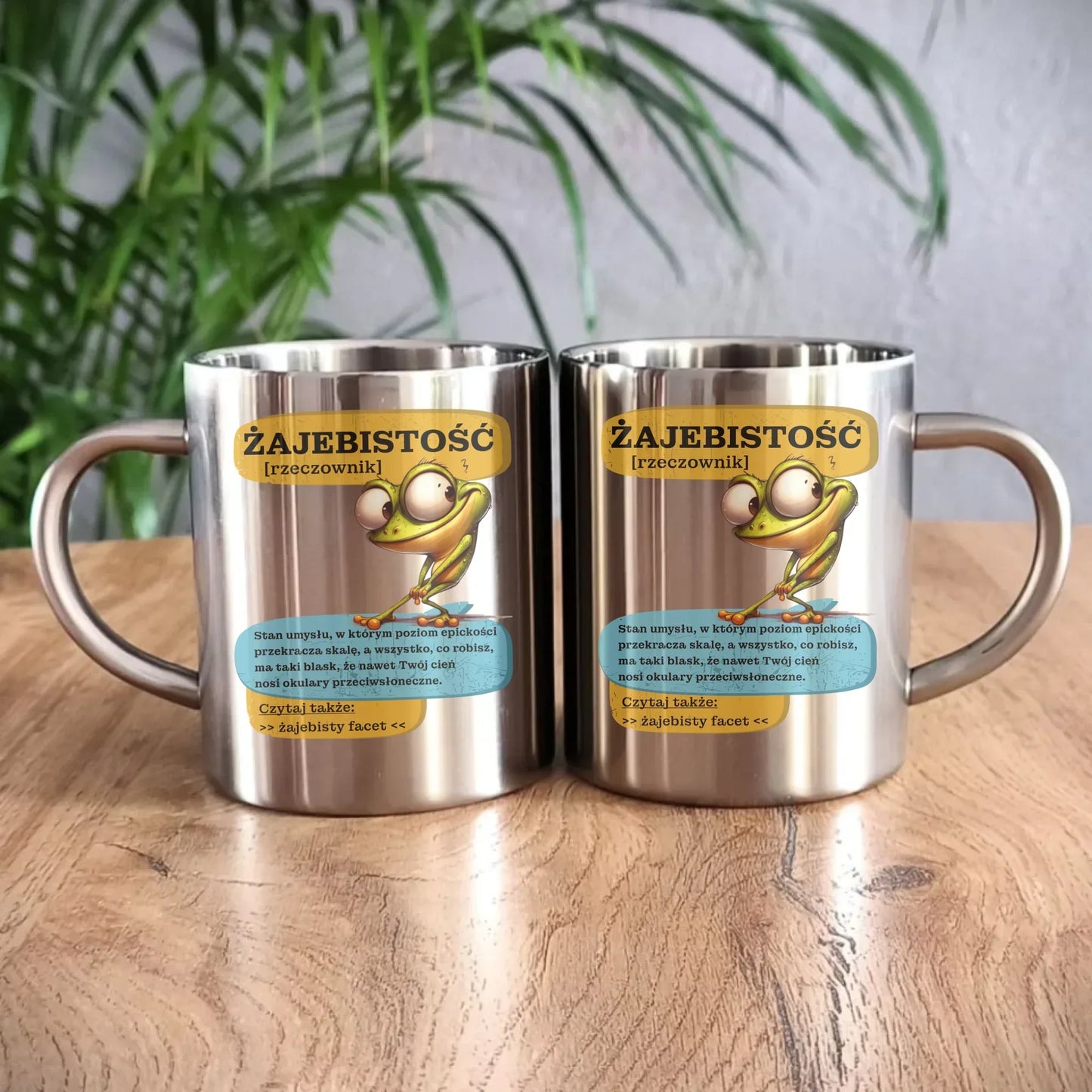 Kubek metalowy - Żajebistość [rzeczownik] prezent na Dzień Chłopaka DCH06 - StoryCups.pl