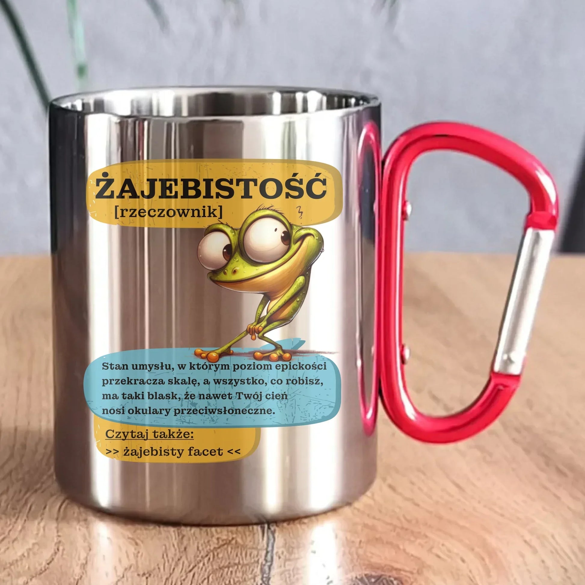 Kubek metalowy - Żajebistość [rzeczownik] prezent na Dzień Chłopaka DCH06 - StoryCups.pl